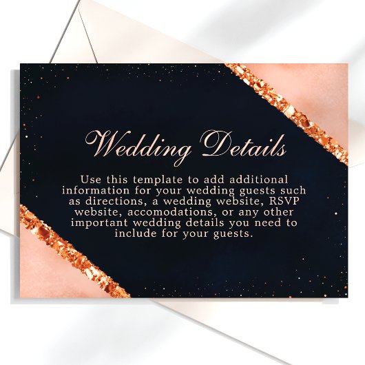 カッパーブラッシュピンクネイビー幾何学模様のカード エンクロージャーカード