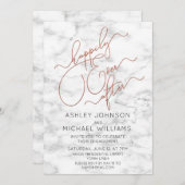 カッパーマーブルの後の幸せな婚約パーティ 招待状 (正面/裏面)