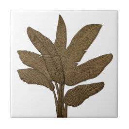 カッパールックバナナプラント葉ズホワイト タイル