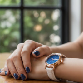 カッパーローズゴールドスノーフレークレディースアナログ時計 腕時計