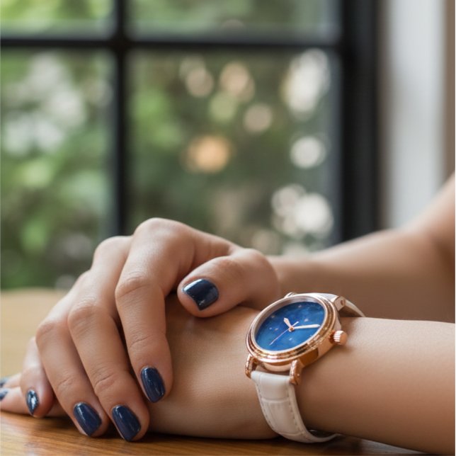 カッパーローズゴールドスノーフレークレディースアナログ時計 腕時計 (クリエイターアップロード済み)