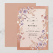 カッパーローズ エーテリアル ロマンティック ウェディング 招待状 (正面/裏面)