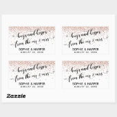 カッパー氏とミセス・紙吹雪の抱擁とキス 長方形シール (シート)