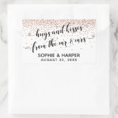 カッパー氏とミセス・紙吹雪の抱擁とキス 長方形シール (バッグ)