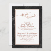 カッパー私たちは結婚した ブラック マーブル セレブレーション 招待状 (正面)