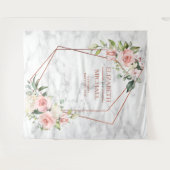 カッパー・ジオメトリック・マーブル・ピンク・フラワーリング タペストリー (正面(横))