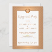 カッパー メタリック クラシック モノグラム 婚約パーティー 招待状 (正面)