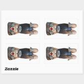 カッパ河童ハンドスタンド 長方形シール (シート)