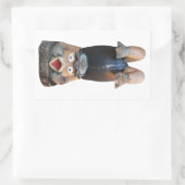 カッパ河童ハンドスタンド 長方形シール (バッグ)