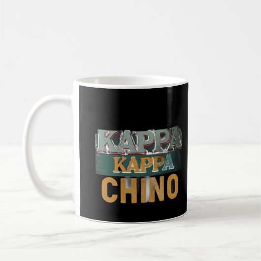 カッパ茅野コおもしろいーヒー愛好家 コーヒーマグカップ (左)