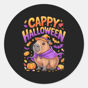 カッピーハロウィンカピバラ魔女 ラウンドシール