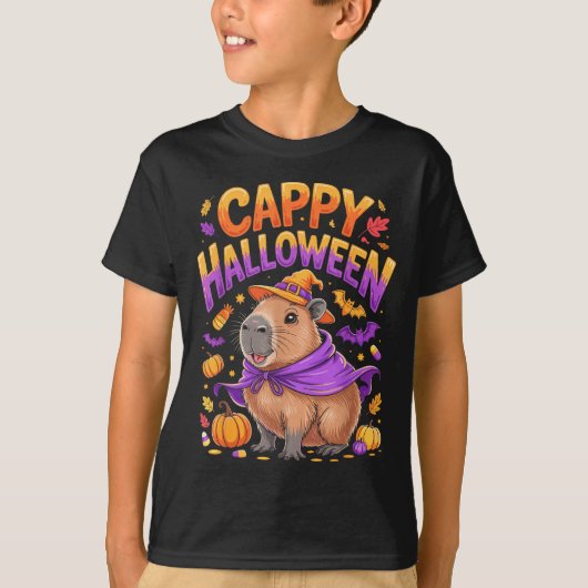 カッピーハロウィン カピバラ 魔女 Tシャツ (正面)
