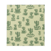 カップとポットの多肉性サボテンのシルエット ノートパッド (正面)