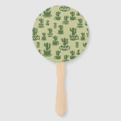 カップとポットの多肉性サボテンのシルエット ハンドファン (裏面)