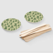 カップとポットの多肉性サボテンのシルエット ハンドファン (組立なし)