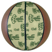 カップとポットの多肉性サボテンのシルエット バスケットボール (縦)