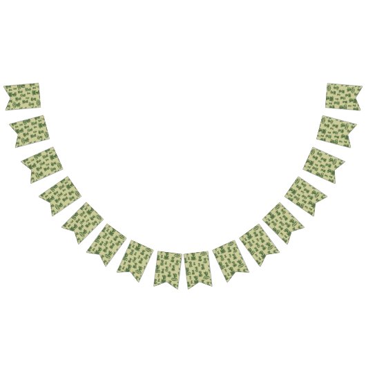 カップとポットの多肉性サボテンのシルエット バンティングフラッグ (全)