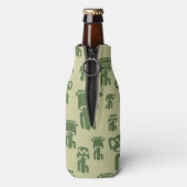 カップとポットの多肉性サボテンのシルエット ボトルクーラー (ボトル裏面)