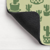 カップとポットの多肉性サボテンのシルエット マウスパッド (コーナー)