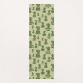 カップとポットの多肉性サボテンのシルエット ヨガマット (正面)