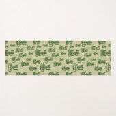 カップとポットの多肉性サボテンのシルエット ヨガマット (正面(横))