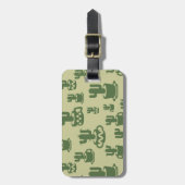 カップとポットの多肉性サボテンのシルエット ラゲッジタグ (正面縦)