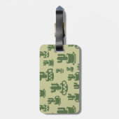 カップとポットの多肉性サボテンのシルエット ラゲッジタグ (裏面縦)