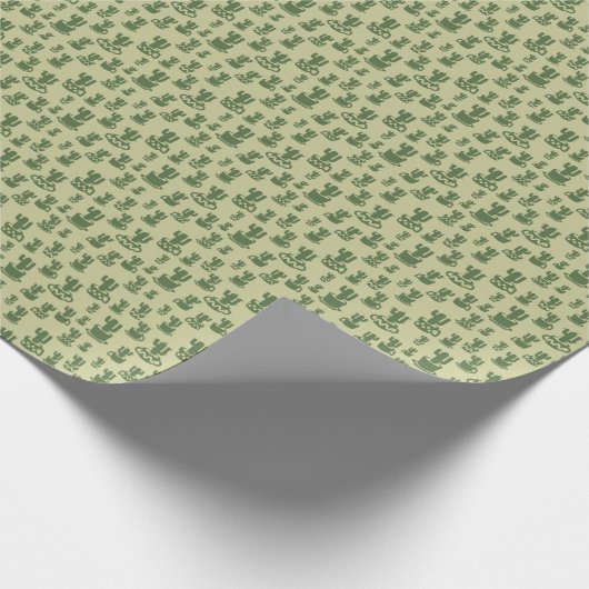 カップとポットの多肉性サボテンのシルエット ラッピングペーパー (角)