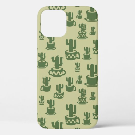 カップとポットの多肉性サボテンのシルエット Case-Mate iPhoneケース (裏面)