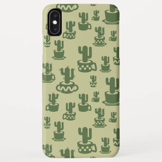 カップとポットの多肉性サボテンのシルエット Case-Mate iPhoneケース (裏面)