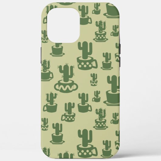 カップとポットの多肉性サボテンのシルエット Case-Mate iPhoneケース (裏面)