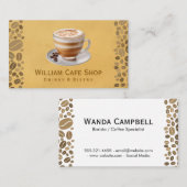 カップと豆のコーヒー飲料 名刺 (正面/裏面)