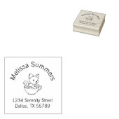 カップに入った子猫 – Cat in a Teacup Arch Address 2 ラバースタンプ (押印)