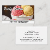 カップに入るアイスクリームのスクープ 名刺 (正面/裏面)