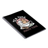 カップに猫ちゃんを丸める – 愛らしいティータイム ノートブック (右側)