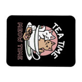 カップに猫ちゃんを丸める – 愛らしいティータイム マグネット (横)