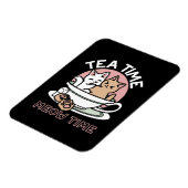 カップに猫ちゃんを丸める – 愛らしいティータイム マグネット (左側)