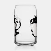 カップに赤い鼻を隠した黒い子猫 ガラス缶 (右)