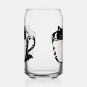 カップに赤い鼻を隠した黒い子猫 ガラス缶 (左)