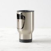 カップに赤い鼻を隠した黒い子猫 トラベルマグ (中央)