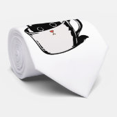 カップに赤い鼻を隠した黒い子猫 ネクタイ (ロール)