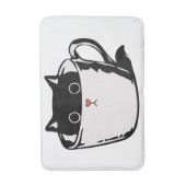 カップに赤い鼻を隠した黒い子猫 バスマット (正面縦)