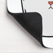 カップに赤い鼻を隠した黒い子猫 マウスパッド (コーナー)