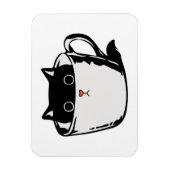 カップに赤い鼻を隠した黒い子猫 マグネット (縦)