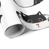カップに赤い鼻を隠した黒い子猫 ラッピングペーパー (ロールコーナー)