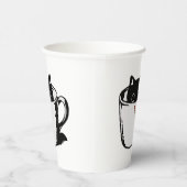 カップに赤い鼻を隠した黒い子猫 紙コップ (右)