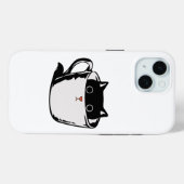 カップに赤い鼻を隠した黒い子猫 Case-Mate iPhoneケース (裏面 (横))