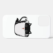 カップに赤い鼻を隠した黒い子猫 Case-Mate iPhoneケース (裏面 (横))