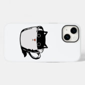 カップに赤い鼻を隠した黒い子猫 Case-Mate iPhoneケース (裏面 (横))