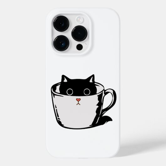 カップに赤い鼻を隠した黒い子猫 Case-Mate iPhoneケース (裏面)
